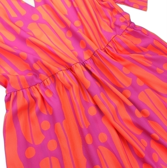 Cezel Collection Marmalade Orange Purple Dres SL - Picture 2 of 16